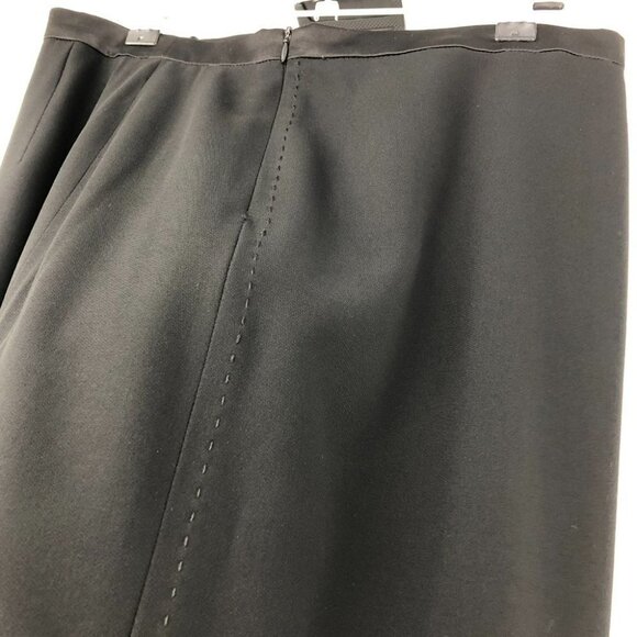 Max Mara Black Wool Knee Length Skirt back slit  size 12 - Picture 5 of 15